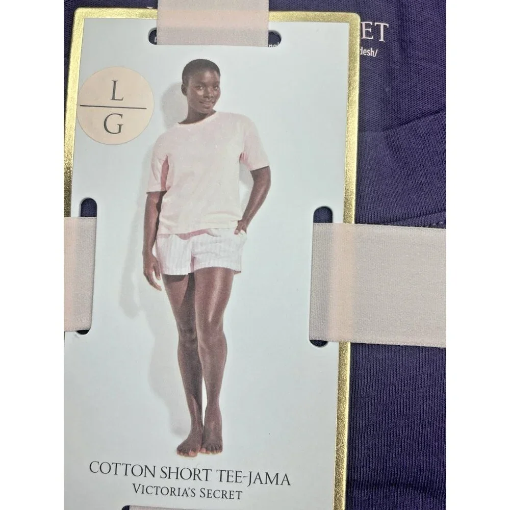 Victoria's Secret PJ  Cotton Women's Tee-Jama Set Size Large Purple